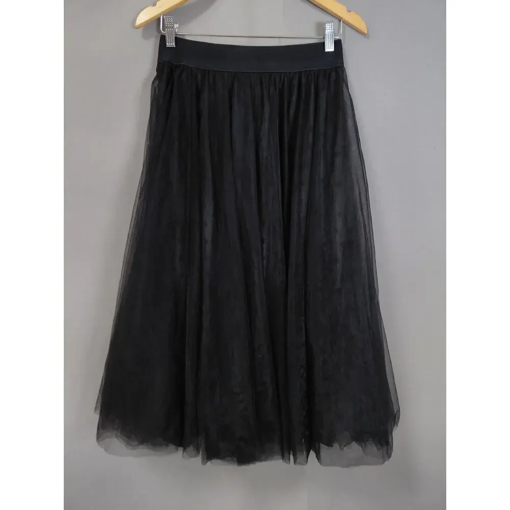 Miu Miu Made in Italy Black Midi Lined Skirt Women Size 40